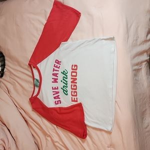 Judith March 'Save Water Drink Eggnog' Graphic Holiday Tee